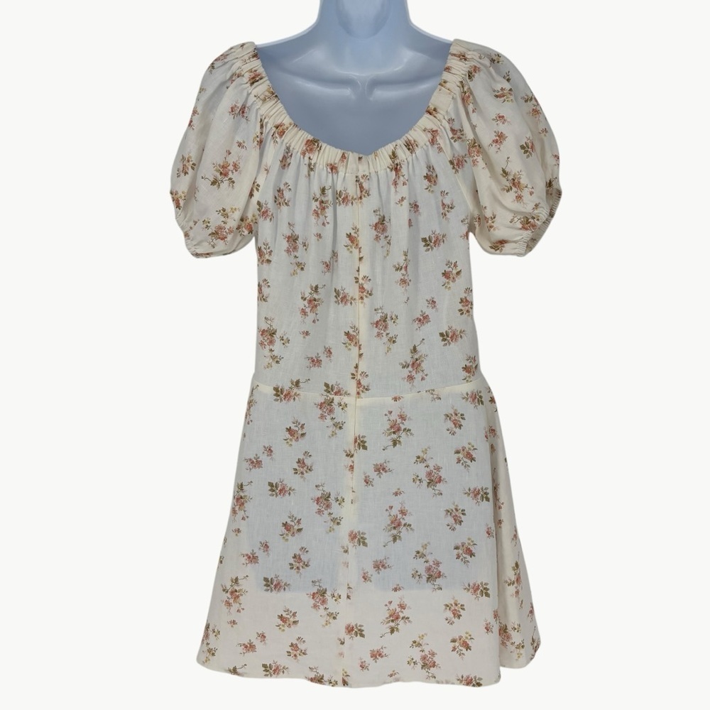Reformation Pink Floral Off-Shoulder Mini Dress - Picture 5 of 9